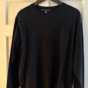 Fiesole Men's Black Italian Merino Wool Sweater Size Med
